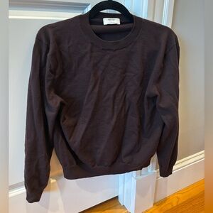 Aritzia Bare Merino Wool Crew Sweater, Rich Mocha Brown